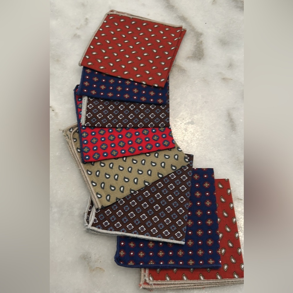 Colorful Patterned Fabric Square Cocktail Napkins